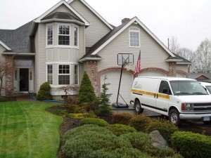 Truck mount unit at residential cleaning site